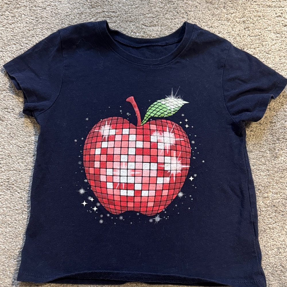 Children’s Place Navy Blue Kids Shirt with Apple Design